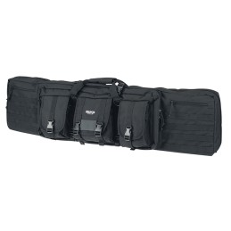 Rukx Gear ATICT42DGB Tactical Double Gun Case 42 Water Resistant Black 600D Polyester w NonRust Zippers Reinforced Velcro  Adjus