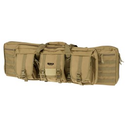 Rukx Gear ATICT42DBT Tactical Double Gun Case 42 Water Resistant Tan 600D Polyester w NonRust Zippers Reinforced Velcro  Adjusta