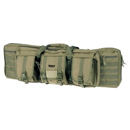 Rukx Gear ATICT42DGG Tactical Double Gun Case 42 Water Resistant Green 600D Polyester w NonRust Zippers Reinforced Velcro  Adjus