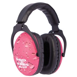 Pro Ears PE26UY016 ReVO Passive Muff 26 dB Over the Head Black wPink Rain Pattern Youth 1 Pair