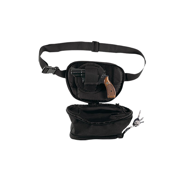 Bulldog BD850 Fanny Pack Small Handgun Holster Black WaterResistant Nylon Fits Up To 50 Waist Ambidextrous