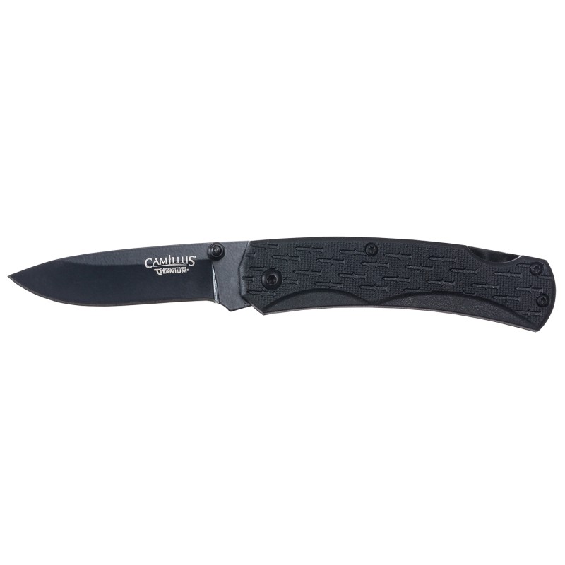 Camillus 19200 CamLite  2.25 Folding Plain Black TiCN Bonded 440 SS Blade Black Textured GFN Handle