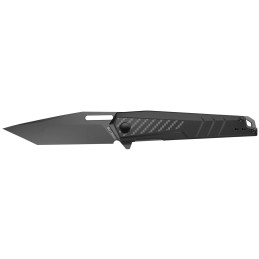 Real Avid AVRAV6 RAV6  3.40 Folding Tanto Plain Titanium 8Cr13MoV SS Blade Black Textured AluminumCarbon Fiber Handle Clamshell 