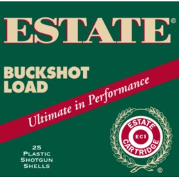 Estate Cartridge HV12BK25 Hunting Loads Buckshot 12 Gauge 2.75 9 Pellets 00 Buck Shot 25 Per Box 10 Cs