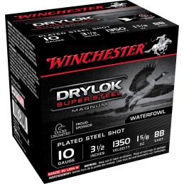 Winchester Ammo XSC10BB Drylok Super Steel Magnum 10 Gauge 3.50 1 58 oz BB Shot 25 Per Box10 Case