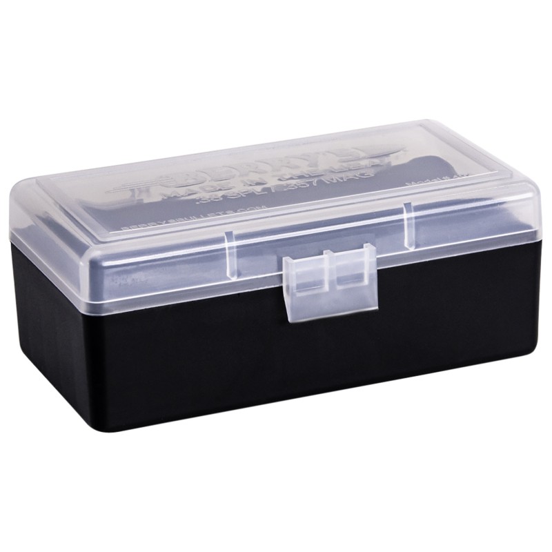 Berrys 61687 Ammo Box  38 Special357 Mag ClearBlack Polypropylene 50rd