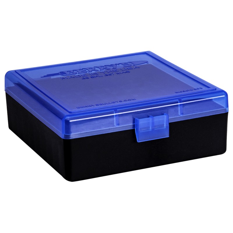 Berrys 95182 Ammo Box  38 Special357 Mag BlueBlack Polypropylene 100rd