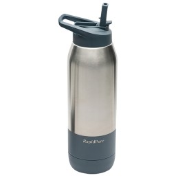 RapidPure 01600124 Purifier  Insulated Steel Bottle Compatible With Most 2.5 Water Bottles Stainless Steel 3.5 x 3.5 x 11.1 Incl