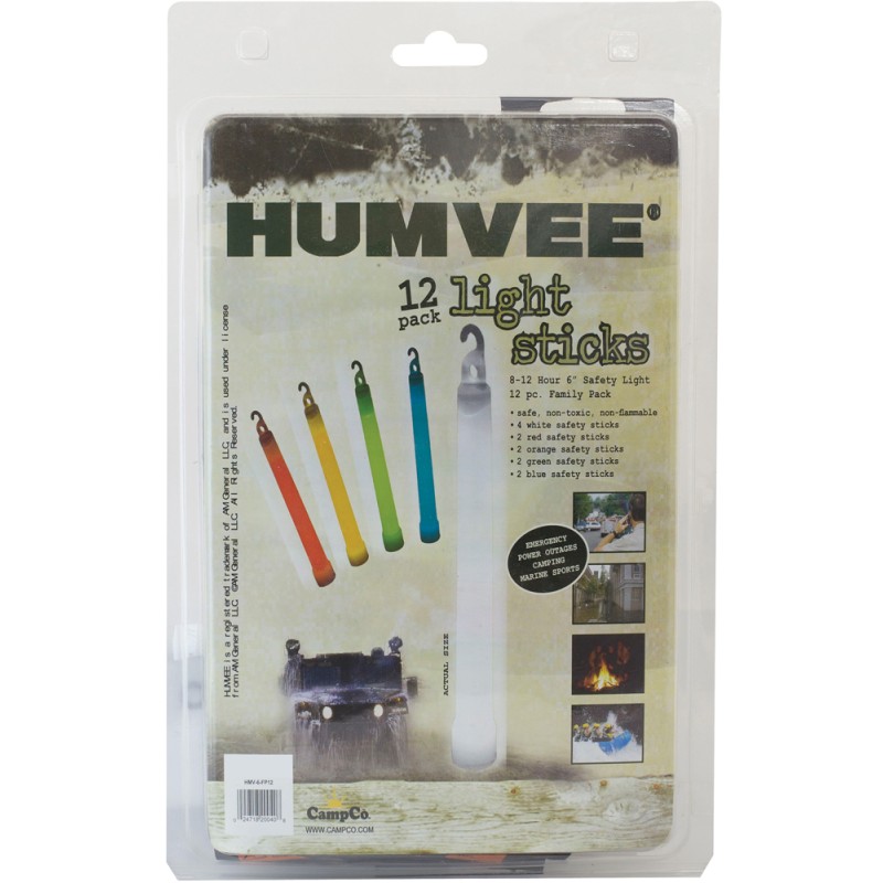 Humvee Adventure Gear HMV6FP10 Light Stick Family Pack Multi Color 6 Weather Proof 10 Lights