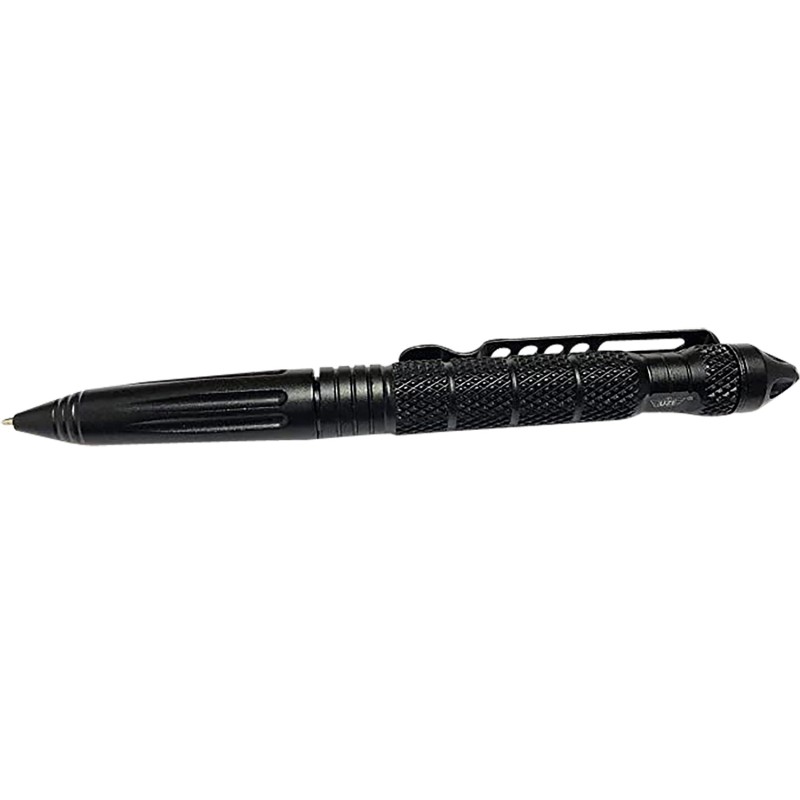 Uzi Accessories UZITACPEN2BK UZI Defender Black Aluminum Self Defense Pen Features Glass Breaker