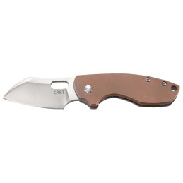 CRKT 5311CU Pilar  2.38 Folding Plain Satin 8Cr13MoV SS Blade CopperStainless Steel Handle Includes Pocket Clip