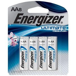 Energizer L91SBP8H3 AA Ultimate Lithium Silver 1.5V Lithium Qty 8 Single Pack