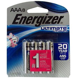 Energizer L92SBP8H3 AAA Ultimate Lithium Silver 1.5V Lithium Qty 8 Single Pack