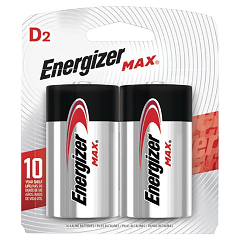 Energizer E95BP2 MAX D Batteries  Black  Silver Alkaline 1.5 Volt Qty 12 2 Pack