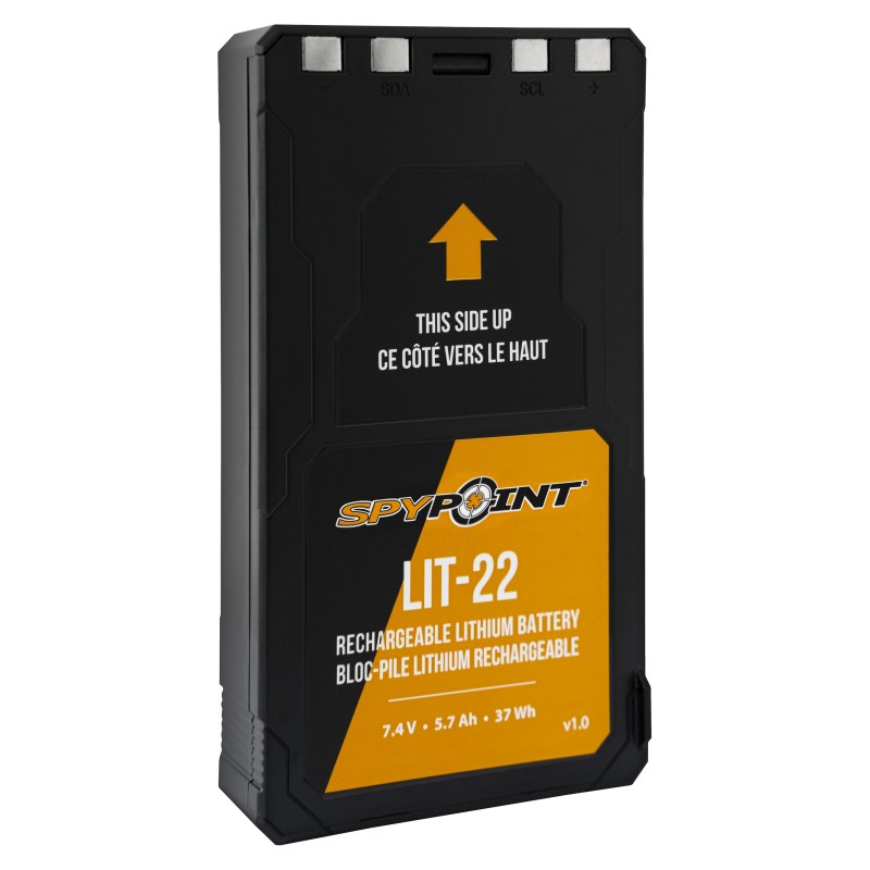 Spypoint 05549 LIT22 Rechargeable Lithium Battery Pack  Black 7.4 Volts