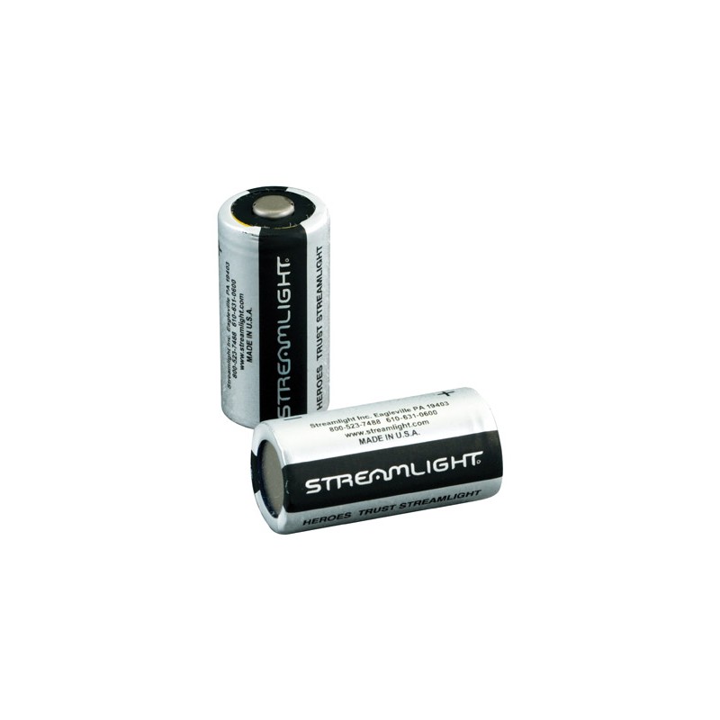 Streamlight 85175 CR123A Lithium Batteries  SilverBlack 3 Volts 2 Single Pack