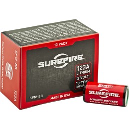 SureFire SF12BB 123A Batteries  RedBlack 3.0 Volts 1550 mAh 12 Single Package Boxed