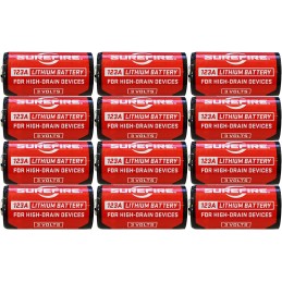 SureFire SF12ABBCS 123A Batteries  RedBlack 3.0 Volts 1550 mAh 12 Single Package Clamshell