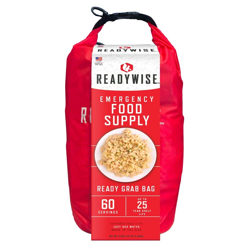 ReadyWise RW01641 7 Day Emergency Grab Bag  60 Servings 10 Mylar Pouches 13920 Total Calories About 60 Cups of Water Needed