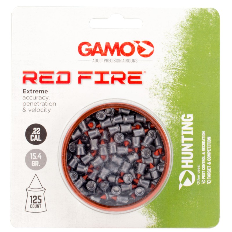 Gamo 632270454 Red Fire Extreme Accuracy 22 Lead Pointed 125Tin