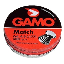 Gamo 6320034BL54 Match  177 Lead Flat Nose 500Tin