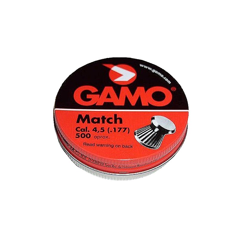 Gamo 6320034BL54 Match  177 Lead Flat Nose 500Tin