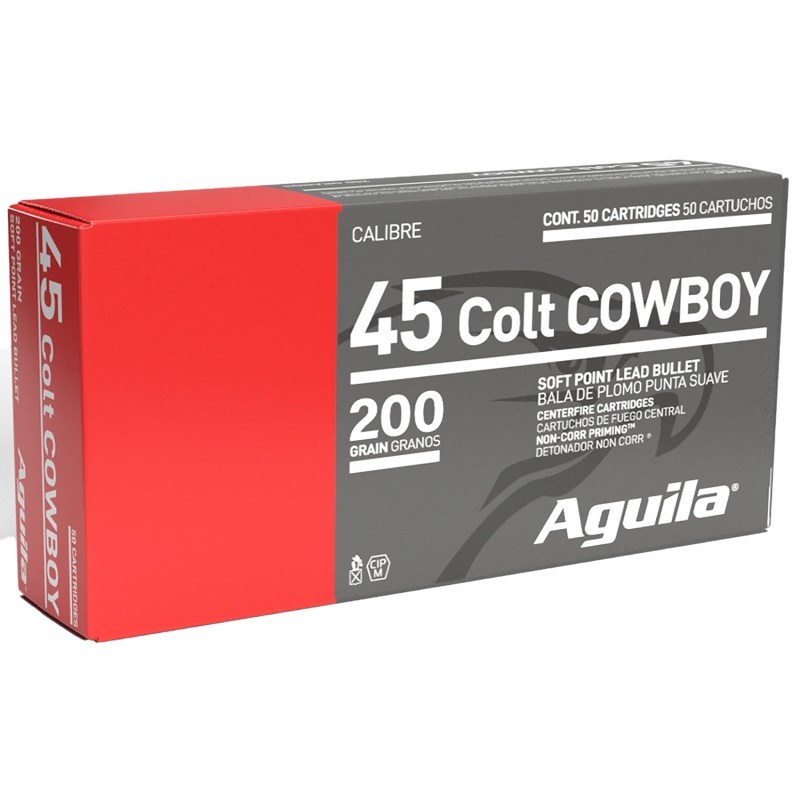 Aguila 1E454319 Cowboy Action  45Colt 200gr Soft Point 50 Per Box10 Case