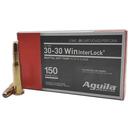 Aguila 80801AG   3030Win 150gr InterLock Boat Tail Soft Point 20 Per Box10 Case