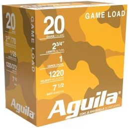 Aguila 1CHB2007 Birdshot High Velocity 20Gauge 2.75 1oz 7.5Shot 25 Per Box10 Case