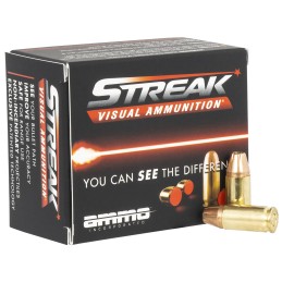 Ammo Inc 9124JHPSTRKRED Streak Visual RED  9mm Luger 124gr Jacket Hollow Point 20 Per Box10 Case