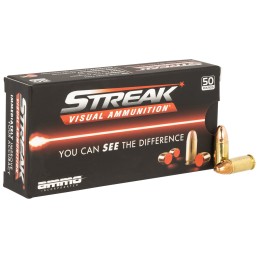 Ammo Inc 9124TMCSTRKRED50 Streak Visual RED  9mm Luger 124gr Total Metal Case 50 Per Box20 Case