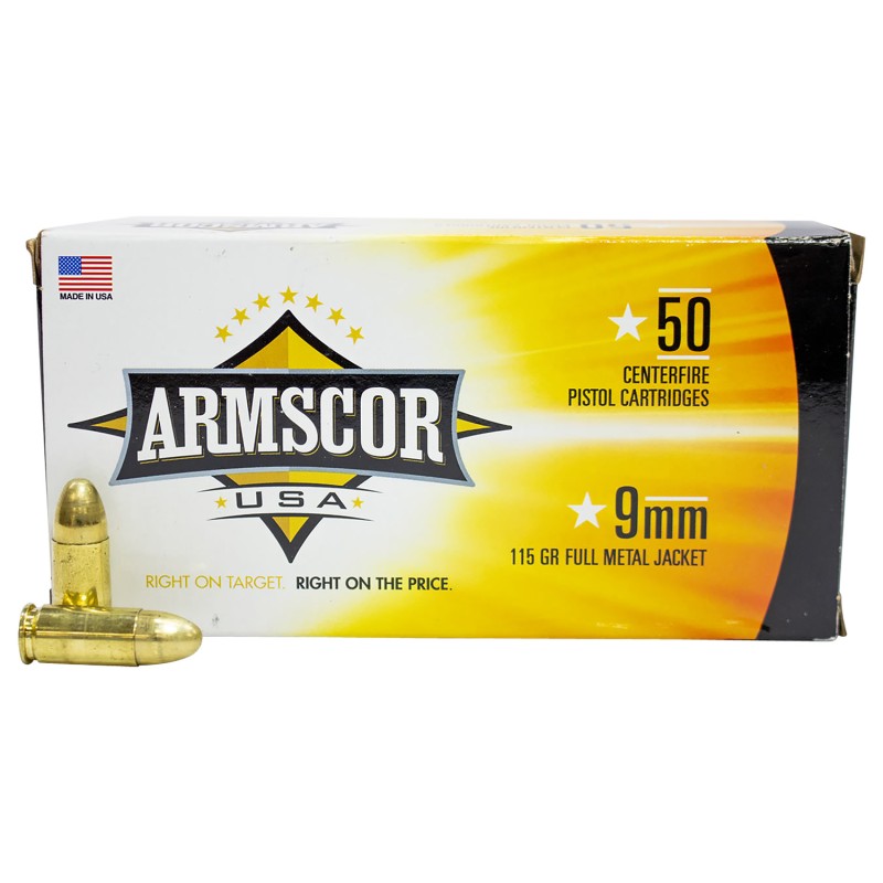 Armscor FAC92N USA  9mmLuger 115gr Full Metal Jacket 50 Per Box20 Case