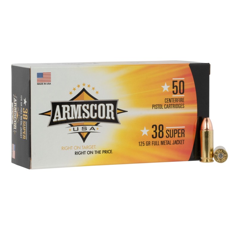 Armscor FAC38SUPER1N USA  38Super 125gr Full Metal Jacket 50 Per Box20 Case