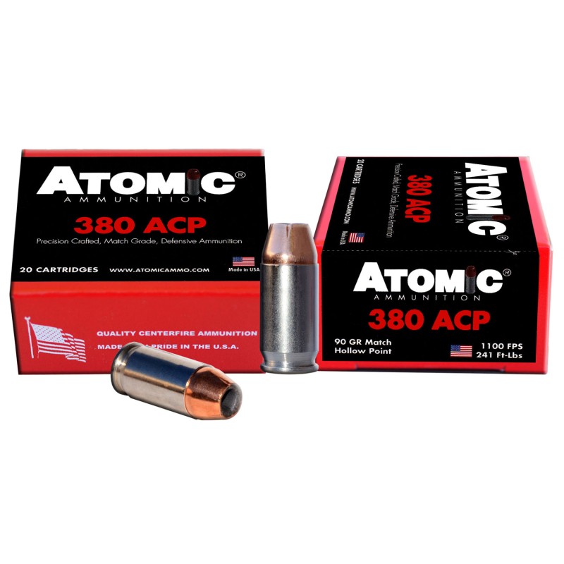 Atomic Ammunition 00453 Pistol Precision Craft 380ACP 90gr Hollow Point 20 Per Box10 Case