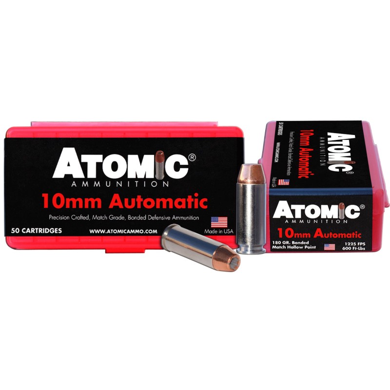 Atomic Ammunition 00432 Pistol Precision Craft 10mmAuto 180gr Bonded Match Hollow Point 50 Per Box10 Case