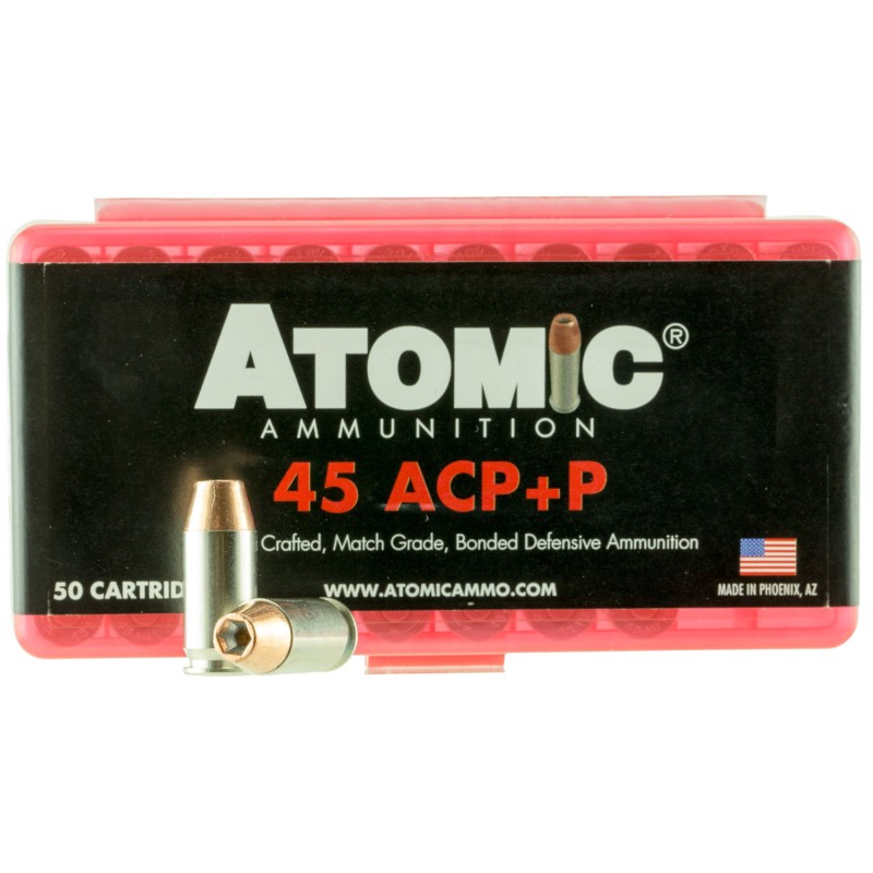 Atomic Ammunition 00412 Pistol Precision Craft 45ACP P 185gr Bonded Match Hollow Point 50 Per Box10 Case