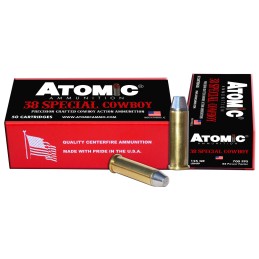 Atomic Ammunition 451 Cowboy Action Precision Craft 38Special 125gr Lead Round Nose Flat Point 50 Per Box10 Case