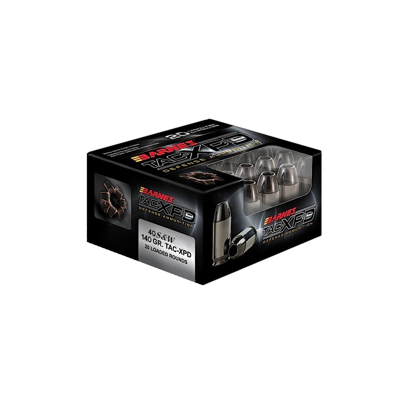 Barnes Bullets 21554 TACXPD Defense Handgun 40SW 140gr 20 Per Box10 Case