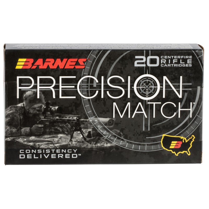 Barnes Bullets 30740 Precision Match  300Win Mag 220gr Open Tip Match Boat Tail 20 Per Box10 Case