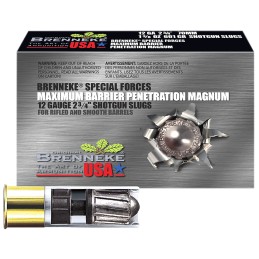 Brenneke SL122MBPM Special Forces Maximum Barrier Penetration Magnum 12Gauge 2.75 1 38oz Slug Shot 5 Per Box50 Case