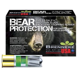 Brenneke SL122BP Bear Protection  12Gauge 2.75 1 14oz Slug Shot 5 Per Box50 Case