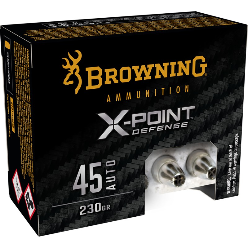 Browning Ammo B191700452 XPoint  45ACP 230gr Jacketed Hollow Point 20 Per Box10 Case