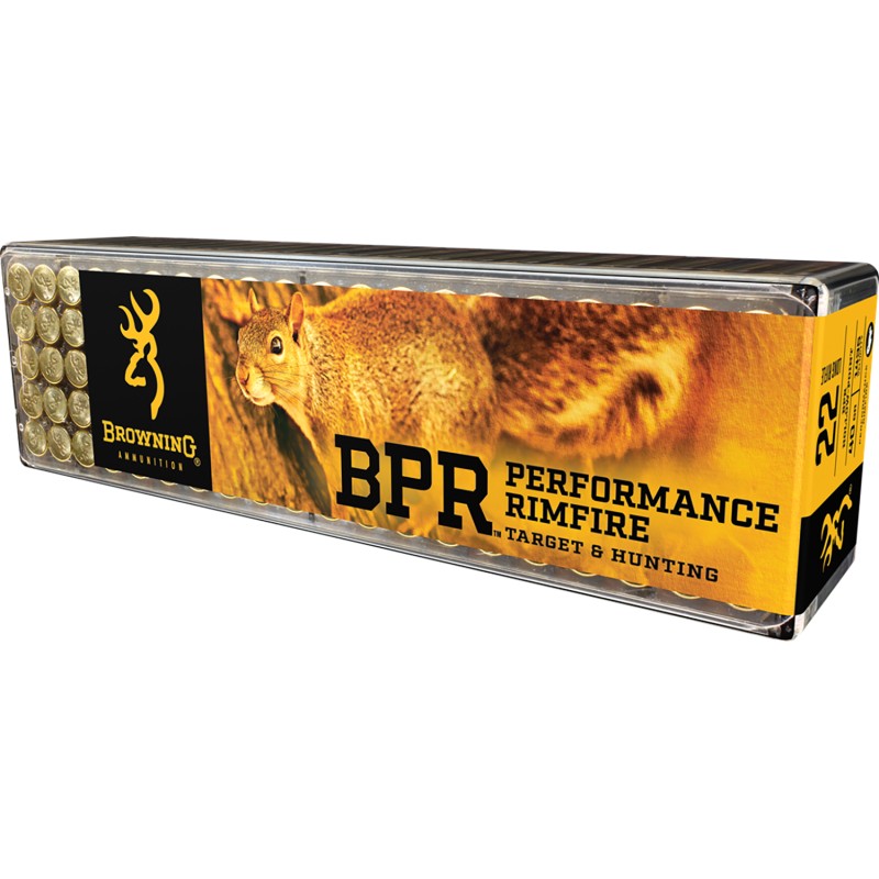 Browning Ammo B194122100 BPR Performance Rimfire  22LR 40gr Hollow Point 100 Per Box10 Case