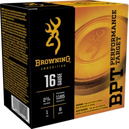 Browning Ammo B193611628 BPT Performance Target  16Gauge 2.75 1oz 8Shot 25 Per Box10 Case