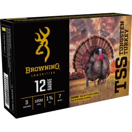 Browning Ammo B193921237 TSS Tungsten Turkey 12Gauge 3 1 34oz Tungsten 7Shot 5 Per Box10 Case