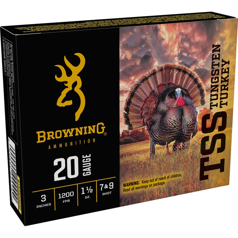 Browning Ammo B193922030 TSS Tungsten Turkey 20Gauge 3 1 12oz Tungsten 79Shot 5 Per Box10 Case