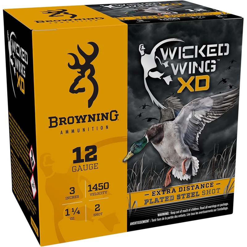 Browning Ammo B193411232 Wicked Wing XD  12Gauge 3 1 14oz 2Shot 25 Per Box10 Case