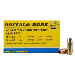 Buffalo Bore Ammunition 23D20 Standard Pressure Strictly Business 40SW 125gr Barnes TACXP Lead Free 20 Per Box12 Case