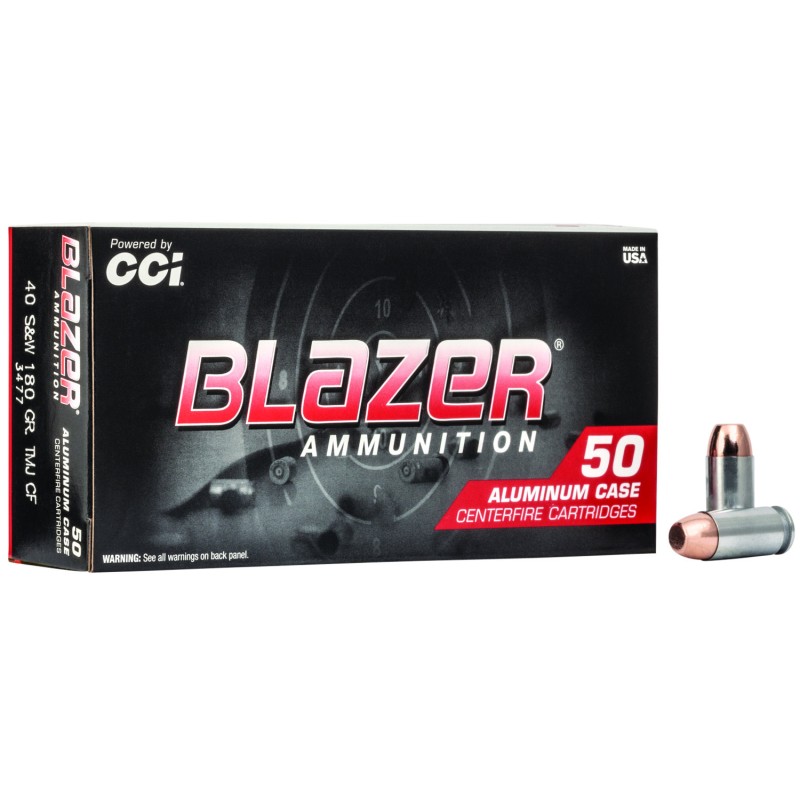 CCI 3477 Blazer CleanFire Handgun 40SW Lead Free 180gr Total Metal Jacket 50 Per Box20 Case