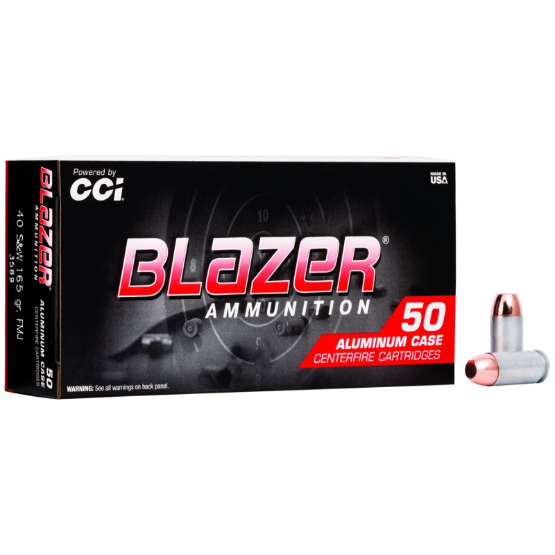 CCI 3589 Blazer Handgun 40SW 165gr Total Metal Jacket 50 Per Box20 Case